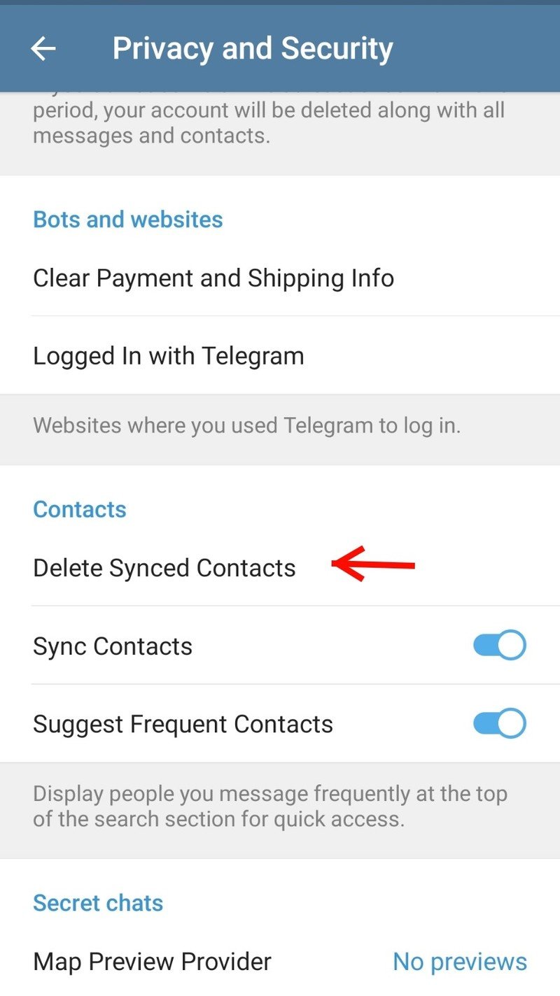 Telegram关闭联系人同步教程